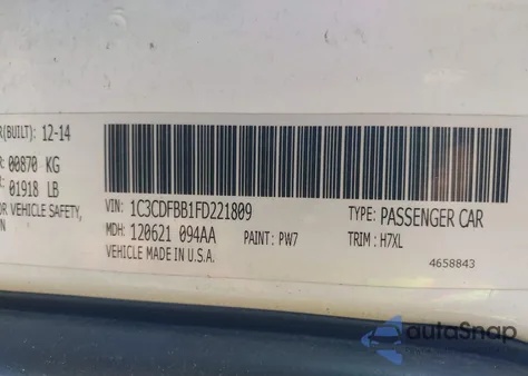 2015 Dodge Dart Sxt from USA, damaged, VIN 1C3CDFBB1FD221809